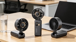 Ventilatore Portatile Ricaricabile da 3600mAh con Display LED Digitale, 10W, Pieghevole, Ventilatore da Tavolo ad Alta Velocità, Raffreddatore Personale - Product Image 6