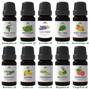 Set de Aceites Esenciales Orgánicos OEM de Marca Privada 10ML Aceites de Aromaterapia Puros y Naturales Eucalipto, Hierba de Limón, Lavanda, Naranja Dulce, Árbol de Té - Product Image 1