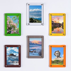 Acrylic rõ ràng từ khung ảnh tủ lạnh nam châm hiển thị khung từ ảnh tủ lạnh nhãn dán thẻ nhỏ gạch bưu thiếp - Product Image 6