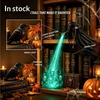 Nouveauté Halloween : Lampe de bibliothèque en PLA imprimée en 3D, Grim Reaper avec lumière verte
