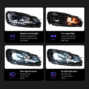 Feux avant pour <span class=keywords><strong>Volkswagen</strong></span> <span class=keywords><strong>Golf</strong></span> 6 MK6 2009-2013, ensemble de phares LED R20 DRL, clignotants séquentiels - Product Image 4