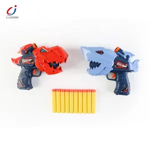 Chengji toy gun soft bullet boys shooting battle game shark dinosaur design acousto-optic child electric soft bullet gun toy