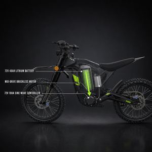 มอเตอร์ไซค์วิบาก Dirt Bike รุ่น SS6.0PRO 10000W 72V 40Ah ลิเธียม 21700 ระบบขับเคลื่อนกลาง ระบบกันสะเทือนเต็มรูปแบบ สำหรับผู้ใหญ่ ขับขี่ออฟโรด - Product Image 4
