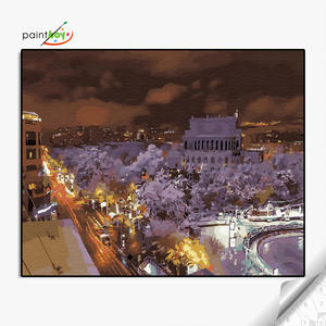 Arte da parete in acrilico 40x50cm <span class=keywords><strong>quadro</strong></span> per la decorazione della casa Paesaggio notturno della città moderna - Product Image 1