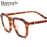 Gafas de acetato Borregls para mujer, montura cuadrada mate de alta calidad, gafas de diseñador de marca, gafas ópticas para hombre 19292