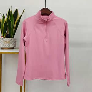 Camiseta de equitación para mujer, color marrón, media cremallera, tejido elástico en 4 direcciones, para equitación. - Product Image 5