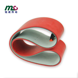 Mc Conveyor <b>Belt</b> <b>Red</b> Rubber Surface Durable Soft Industrial <b>Belt</b> For Woodworking Machinery - Product Image 1