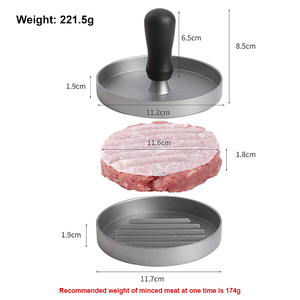 Prensa Manual para Hamburguesas de Aluminio de Grado Alimenticio Antiadherente, Ecológica <span class=keywords><strong>y</strong></span> de Alta Calidad para Hamburguesas Rellenas - Product Image 2