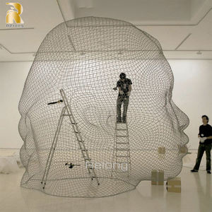 גדול מודרני חיצוני ציון דרך מופשט חוט נירוסטה חוט ראש רשת - Product Image 6