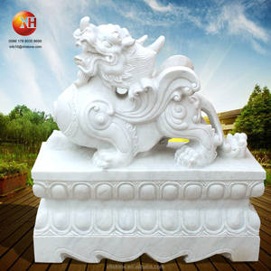Antik çin ejderha heykeli taş mermer Qilin heykel hayvan <span class=keywords><strong>Kylin</strong></span> taş oyma tek boynuzlu at heykeli dış dekorasyon için - Product Image 6