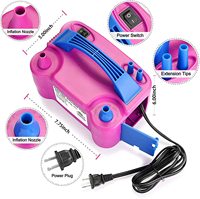 Accessoires pour ballons, gonfleur électrique portable pour ballons 73005, pompe à air rapide et facile, rose/bleu, fête des mères, remise de diplôme