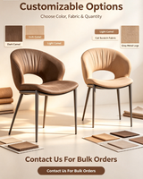Chaise de salle à manger en tissu anti-griffures pour chat, dossier creux, chaise d'appoint de loisirs avec pieds en métal gris pour la maison et les restaurants