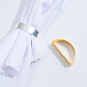 Set di Anelli <span class=keywords><strong>Portatovaglioli</strong></span> Moderni di Lusso in <span class=keywords><strong>Oro</strong></span> Opaco, Decorazioni per Matrimoni, <span class=keywords><strong>Portatovaglioli</strong></span> in Metallo Stile Semicircolare - Product Image 5