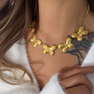 <span class=keywords><strong>2026</strong></span> AW NUEVO VINTAGE ESTILO GRIEGO COLLAR COLGANTE DE MARIPOSA GRUESA Dazan CALIENTE 18K Chapado en oro Joyas de acero inoxidable sin deslustre - Product Image 1