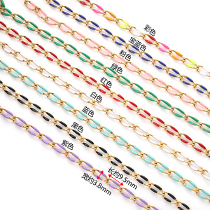 Colorful Zinc Alloy Twisted <b>Chain</b> 18k Enamel Coated For DIY Necklace <b>Waist</b> <b>Chain</b> Unisex Fashion Jewelry - Product Image 3