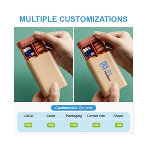Boîte à pilules hebdomadaire personnalisée avec logo Medibox, résistante aux enfants, organiseur de voyage, boîte en PP multicolore, vitamines pour femmes, gommes - Product Image 3