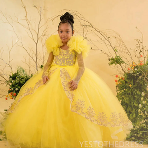 Tul Vestido Amarillo Princesa Vestido Graduacion Largo Vestido De