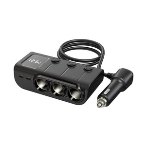 120W 3-<b>Socket</b> Car Cigarette Lighter Splitter PD 36W Fast Charger with 3 <b>USB</b> Ports, DC 12V/24V Car Charger Adapter with LED Volta - Product Image 2