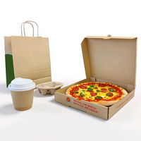 Boîte à pizza en kraft recyclable personnalisée avec logo, prix abordable, fermeture à rabat, 12, 14, 16 pouces, pour livraison de repas, imprimée