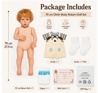 Poupée reborn réaliste de 26 pouces (70 cm), poupée en vinyle souple avec vêtements en peluche interchangeables, jouet de simulation pour enfants
