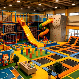 Aoleao Custom PlayPlex <b>Indoor</b> Playground Trampoline <b>Slide</b> Climbing Wall Foam Pit for Kids Soft Play CE TUV CPC Certified - Product Image 2