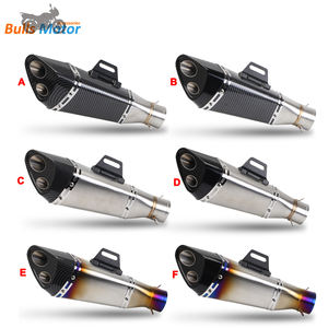 Bulls moteur modifié échappement Double sortie moto silencieux d'échappement <span class=keywords><strong>course</strong></span> évasion universel Knalpot Auspuff - Product Image 2