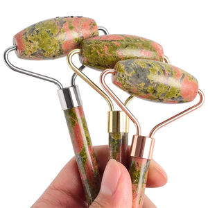 ลูกกลิ้งนวดหิน unakite สำหรับนวดหน้าลูกกลิ้งคริสตัลธรรมชาติลูกกลิ้งผลิตภัณฑ์สำหรับใบหน้าขายส่งขนาด4ถึง5นิ้ว - Product Image 2