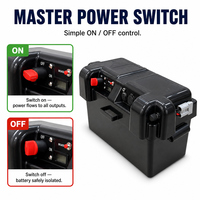 Boîtier de batterie intelligent étanche 12V avec interrupteur marche/arrêt, voltmètre, disjoncteur et double USB pour camping, 4x4, camion, camping-car, bateau