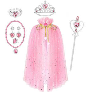 Halloween Elsa princesa capa Navidad cumpleaños fiesta vestido niñas lentejuelas capa + Tiara corona joyería bebé niñas vestir disfraz - Product Image 5