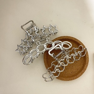 Pince à cheveux géométrique en alliage de style européen-américain, motif cœur et étoile à cinq branches, pour queue de cheval, cadeau pour femme - Product Image 2