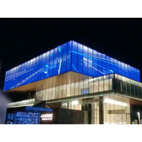 P15 P20 P25 extérieur étanche Transparent verre Led rideau affichage bande maille écran vidéo mur pour la publicité de bâtiment