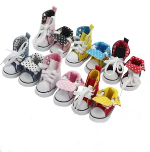 18 inch American Doll Fashion White Ankle Boots Casual Canvas Flat Shoes For doll