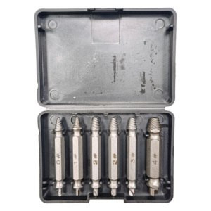 4pcs Screw Extractor Set Use for Damaged Faucet Triangle Valve Bolt Slip <b>Thread</b> <b>Tool</b> Driver Bit Double Head Screw Wire Remover - Product Image 1