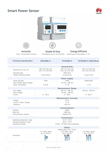 Capteur de puissance intelligent HUAWEl DTSU666-<span class=keywords><strong>H</strong></span> 250A/50mA pour compteur d'énergie Compteur intelligent Kwh Puissance numérique - Product Image 4