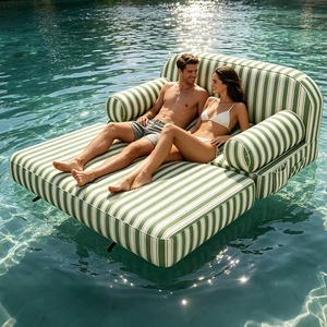 Divano Letto Gonfiabile 2-in-1 con Rivestimento in Tessuto Ecologico e Resistente, Materassino Galleggiante Portatile per Piscina, Lago, Spiaggia - Product Image 1