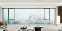 Ventanas de Aluminio Arqueadas Personalizadas, Abatibles Verticalmente hacia Afuera, con Aislamiento Térmico para Hotel o Villa
