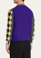 Pull pour homme rétro bicolore en tricot d'hiver avec motif Argyle, logo personnalisé, conception ODM