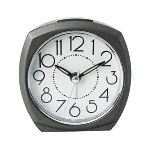 Réveil décoratif noir de 3 pouces de forme unique avec aiguilles lumineuses pour la décoration intérieure - Product Image 1