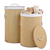 Panier à linge pliable en bambou pour la maison, grande capacité et design modulable pour le rangement dans la buanderie