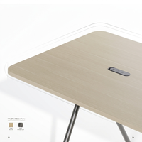 Table de conférence exécutive moderne en mélamine avec chaises, prises électriques intégrées, couleur personnalisable, pour 6 à 10 personnes, idéale pour hôpitaux