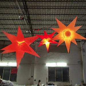 Заводская цена, красивые светящиеся светодиодные звезды, декоративные молнии, многоцветные подвесные надувные звезды, светодиод - Product Image 2