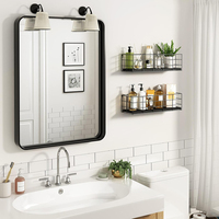 Lot de 4 Étagères Murales en Bois pour Rangement et Décoration Murale – Idéal Salles de Bain, Salons, Chambres et Cuisines