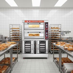 Forno Elettrico Commerciale a Doppio Piano con 4 Teglie e Fermentatore a 10 Teglie per Pane e Toast, Controllo Digitale, 1 Anno di Garanzia - Product Image 2