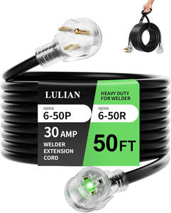 10 गेज भारी शुल्क sjtw ip65 आउटडोर जनरेटर केबल 30 एम्घड लॉक 125v नेमा L6-50P L6-50R लॉक एक्सटेंशन कॉर्ड - Product Image 1