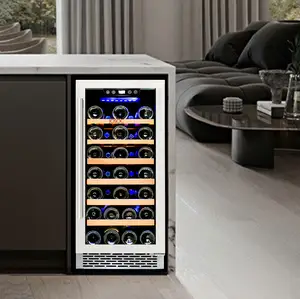 Pendingin minuman anggur es perlengkapan rumah, pendingin anggur kecil, Freezer dalam Horizontal, pendingin anggur suhu konstan Mini 88 L