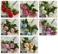 Bunga Peony Buatan Grosir Tangkai Tunggal, Buket Pernikahan Bunga Peony Palsu, Peony Palsu Multi Warna Tangkai Tunggal untuk Pernikahan