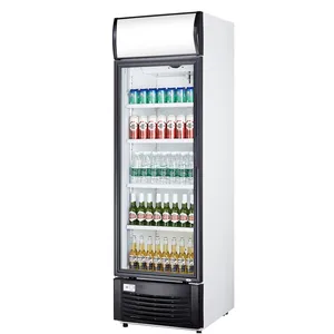 Refrigerador de puerta de vidrio único comercial personalizado OEM, refrigerador vertical de refrescos para la venta