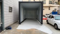 Garages mobiles pliables en acier de 20 et 40 pieds avec porte enroulable manuelle et automatique, installation rapide, abris de stockage et maisons conteneurs