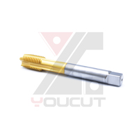 DIN HSSE Spiral Point Tap M16*2 Alat Pembuat Ulir Mesin dengan Lapisan TiN untuk Pembuatan Ulir Lubang Tembus pada Baja Tahan Karat.