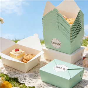 OEM ODM Restaurant Disposable 350ml <b>Takeaway</b> Food <b>Container</b> Custom Luxury Food Grade Kraft Paper Box Eco Friendly - Product Image 1